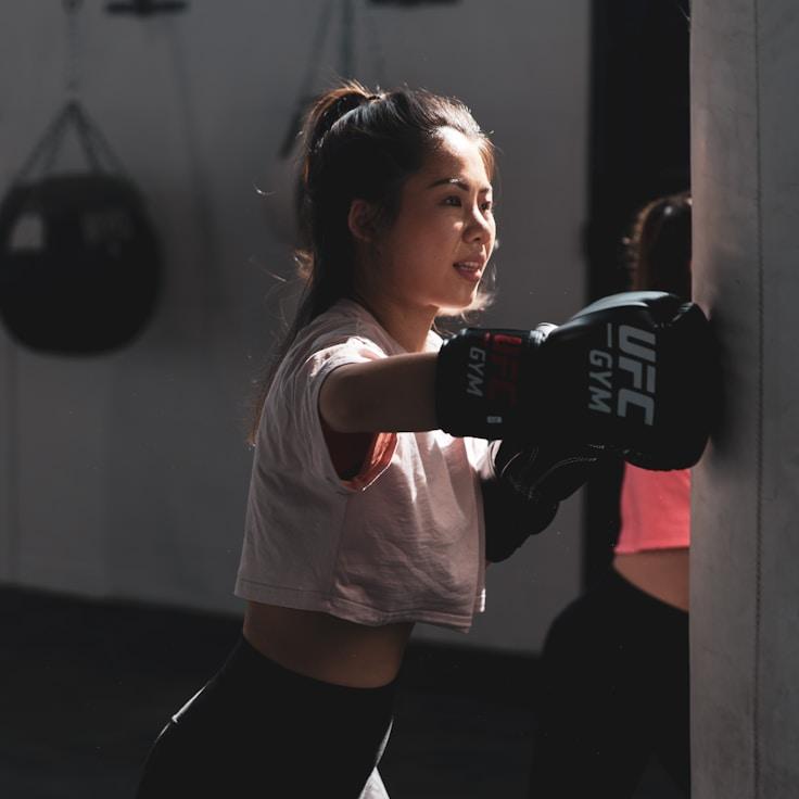 Group fitness class in a modern studio setting